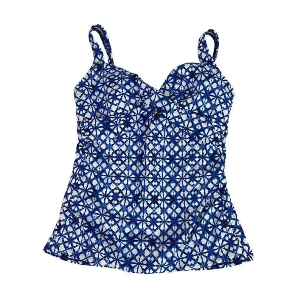 Lands End Twist Front Tie Dye Tankini Top size 6